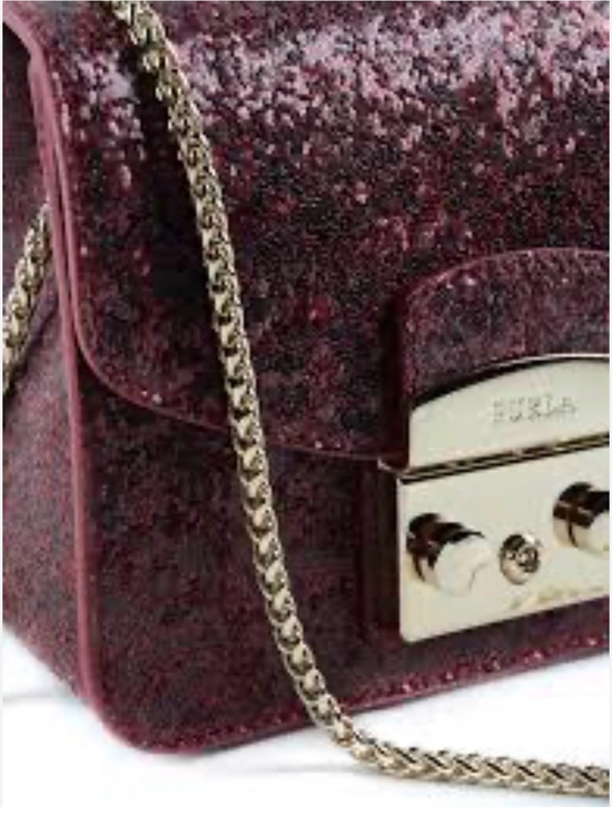 Furla Handbags - NWOT Furla Metropolis Wine Glitter Mini Crossbody Bag